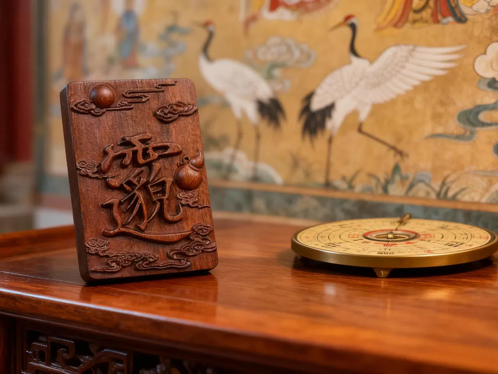 Handcarved Taoist Talisman – Lightning Struck Jujube Wood Healing Pendant