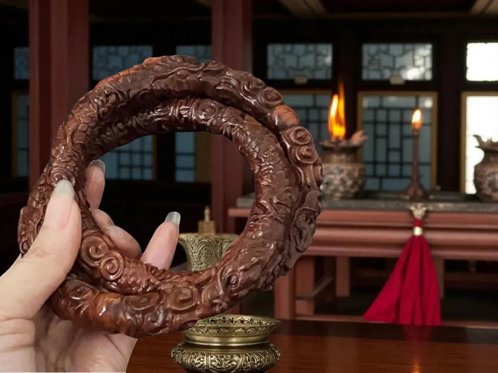 Lightning Struck Jujube Wood Dragon Circle – Taoist Talisman, Home Protection