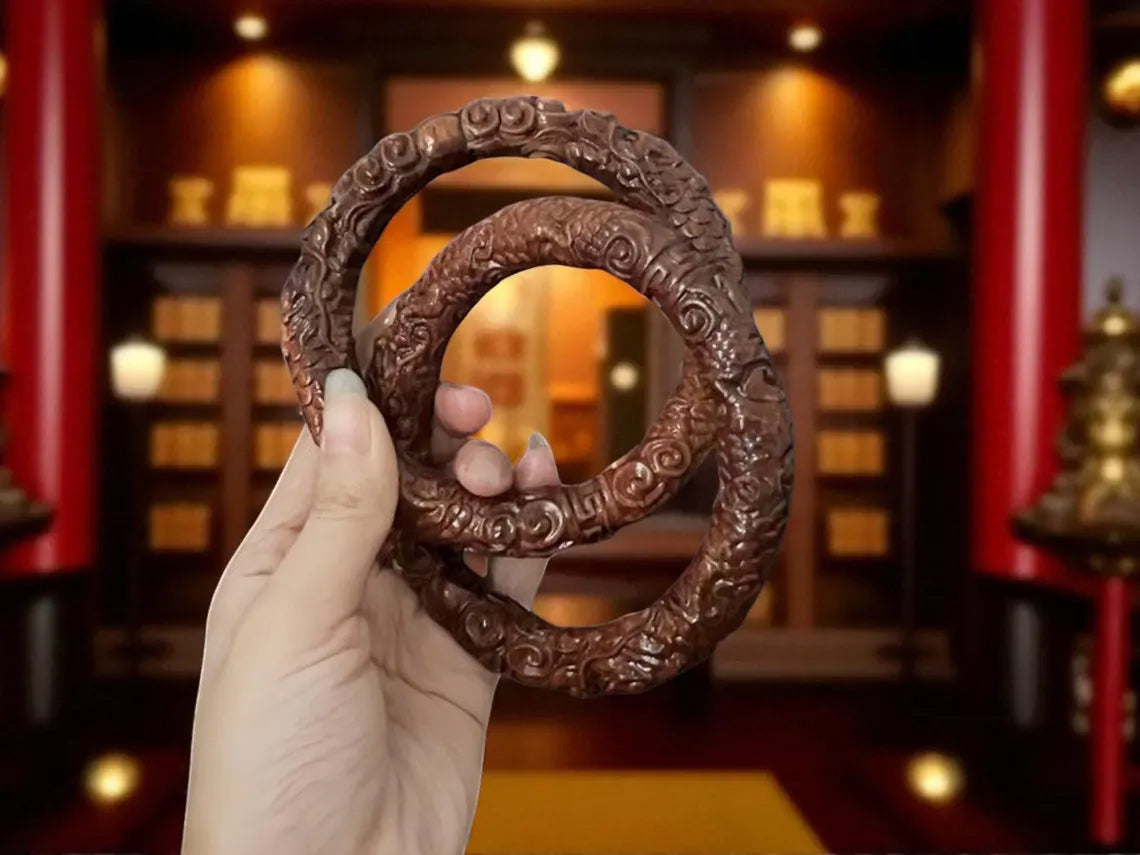 Lightning Struck Jujube Wood Dragon Circle – Taoist Talisman, Home Protection