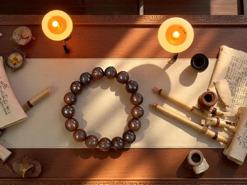 Taoist Protection Bracelet: Lightning Jujube Wood Bagua Amulet