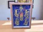 Hand-Drawn Taoist Wealth Talisman: Fortune & Protection Art - Framed