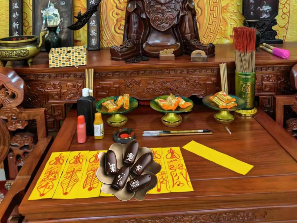 Taoist Talisman Necklace: Lightning Struck Jujube Wood Pendant, Sacred Symbol Protection