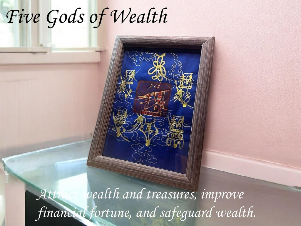 Handcrafted Taoist Talisman Set: Wealth, Protection, Success - Chinese Desk Decor