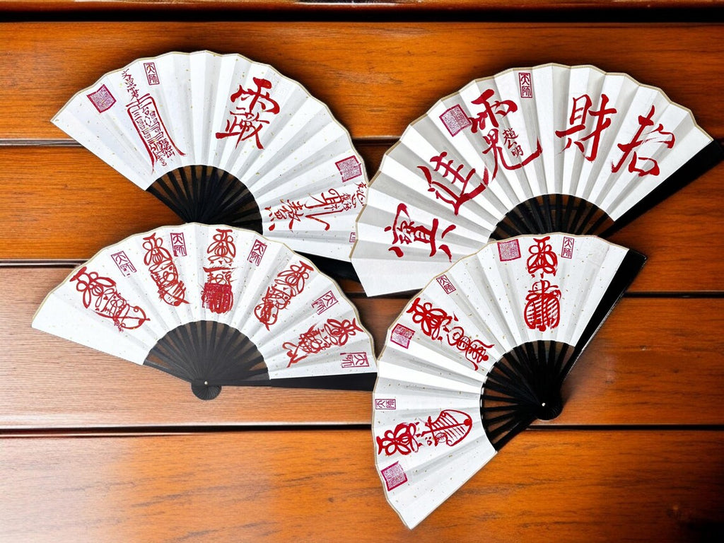 Handcrafted Taoist Talisman Fan: Authentic Feng Shui Blessing Gift