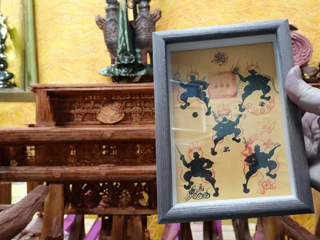Handcrafted Chinese Five Thunder Talisman: Taoist Home Protection Art